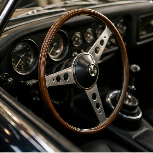 Vintage car interior for a weekend drive