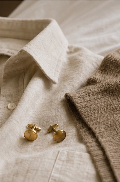 Linen shirt and cufflinks