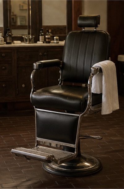 A calm barbershop chair